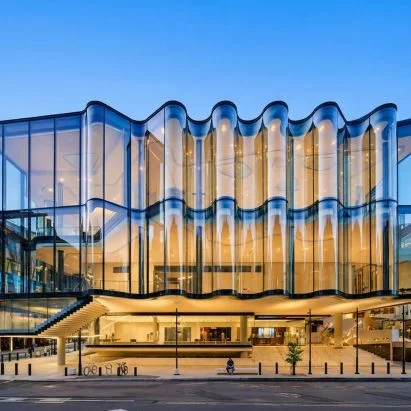 Curved Glass Innovation Redefines Brisbane's Glasshouse Theatre Facade