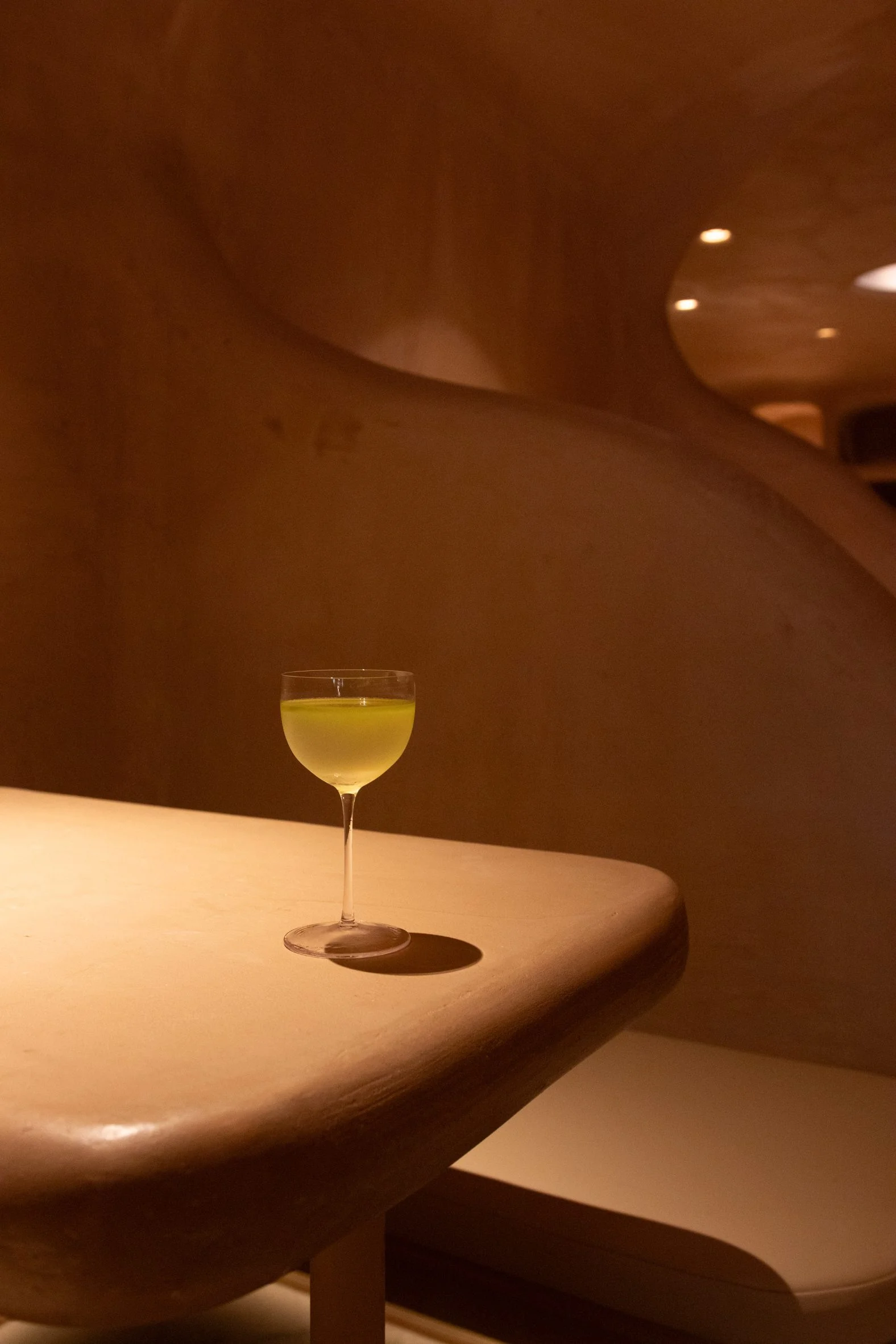 Cocktail presented in unique glassware